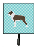 Boston Terrier Checkerboard Blue Leash or Key Holder BB3744SH4
