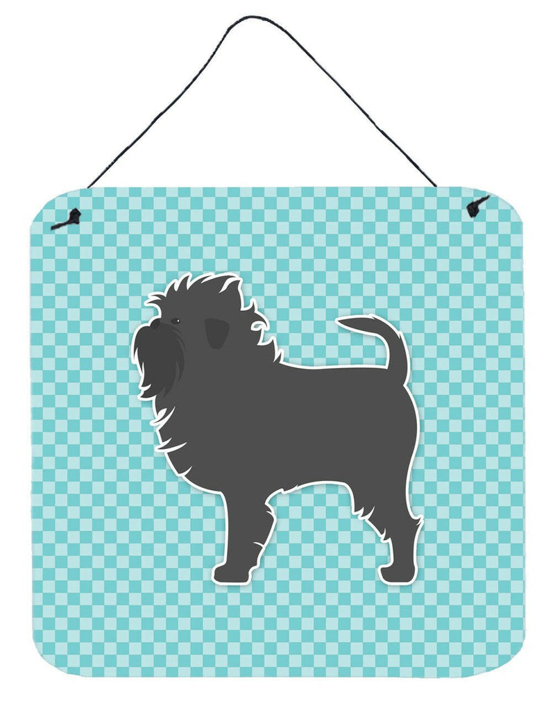 Affenpinscher Checkerboard Blue Wall or Door Hanging Prints BB3748DS66