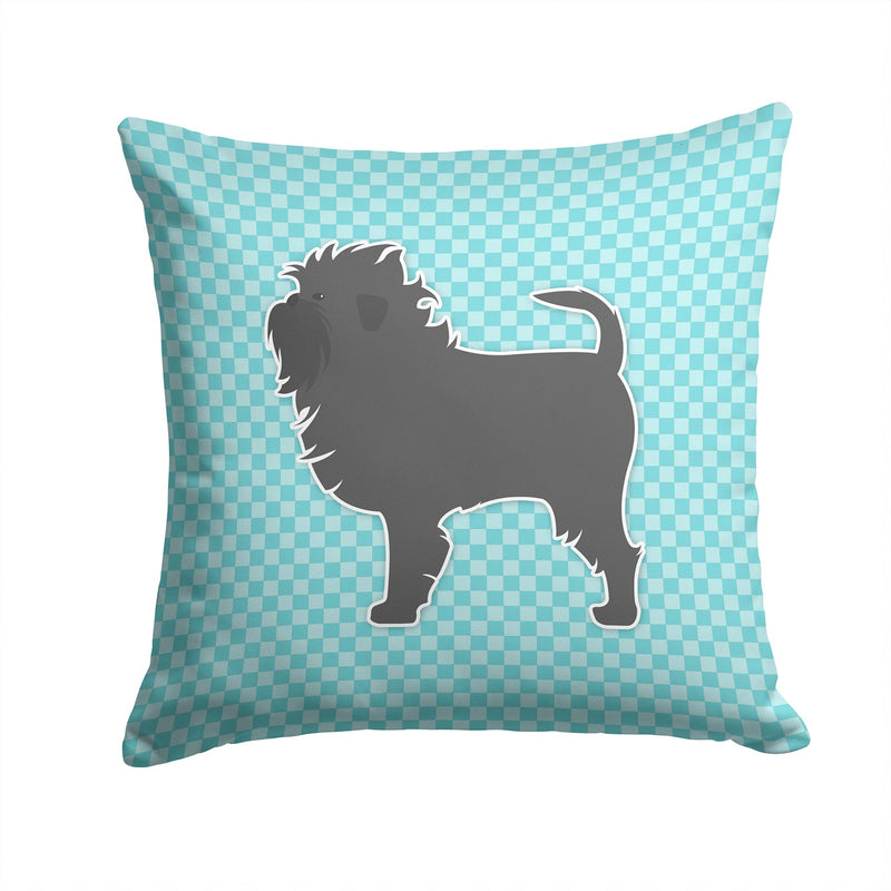 Affenpinscher Checkerboard Blue Fabric Decorative Pillow BB3748PW1414