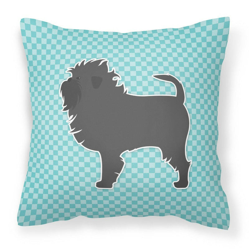 Affenpinscher Checkerboard Blue Fabric Decorative Pillow BB3748PW1818