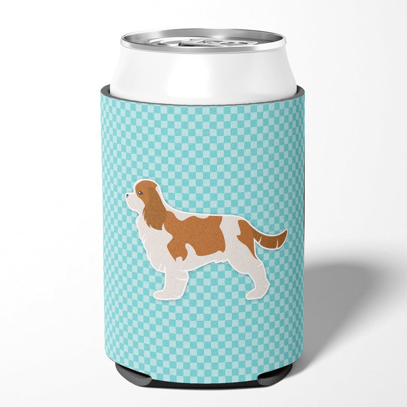 Cavalier King Charles Spaniel Checkerboard Blue Can or Bottle Hugger BB3749CC