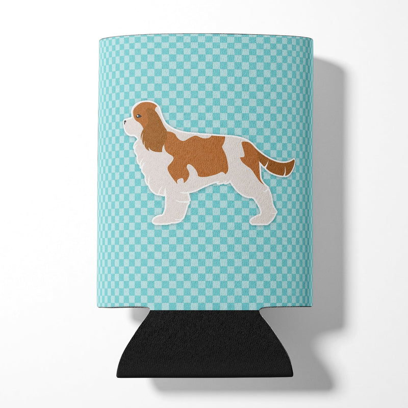 Cavalier King Charles Spaniel Checkerboard Blue Can or Bottle Hugger BB3749CC