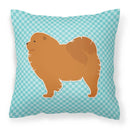 Chow Chow Checkerboard Blue Decorative Throw Pillow 18x18 Indoor Outdoor Accent Cushion, Fabric Cover with Insert for Sofa, Bed, Porch & Living Room