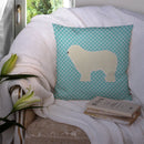 Komondor Checkerboard Blue Decorative Throw Pillow 14x14 Indoor Outdoor Accent Cushion, Fabric Cover with Insert for Sofa, Bed, Porch & Living Room