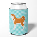 Akita Checkerboard Blue Can or Bottle Hugger BB3772CC
