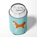 Akita Checkerboard Blue Can or Bottle Hugger BB3772CC