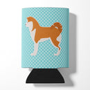 Akita Checkerboard Blue Can or Bottle Hugger BB3772CC