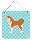 Akita Checkerboard Blue Wall or Door Hanging Prints BB3772DS66