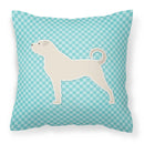 Anatolian Shepherd Checkerboard Blue Fabric Decorative Pillow BB3777PW1818