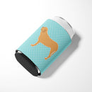 Fila Brasileiro Checkerboard Blue Can or Bottle Hugger Cooler Sleeve for Standard 12 oz Cans, Insulated Foam Beer & Soda Can Hugger Reusable
