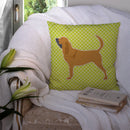 Bloodhound Checkerboard Green Throw Pillow - 14x14 Decorative Pillow – Art for Your Home & Patio BB3784PW1414