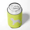 Bedlington Terrier Checkerboard Green Can or Bottle Hugger Cooler Sleeve for Standard 12 oz Cans, Insulated Foam Beer & Soda Can Hugger Reusable