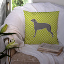 Scottish Deerhound Checkerboard Green Decorative Throw Pillow 14x14 Indoor Outdoor Accent Cushion, Fabric Cover with Insert for Sofa, Bed, Porch & Living Room