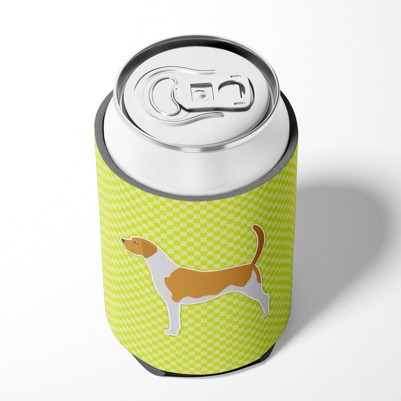 American Foxhound Checkerboard Green Can or Bottle Hugger BB3798CC