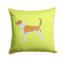 American Foxhound Checkerboard Green Throw Pillow - 14x14 Decorative Pillow – Art for Your Home & Patio BB3798PW1414