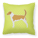 American Foxhound Checkerboard Green Fabric Decorative Pillow BB3798PW1818