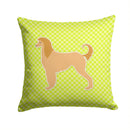 Afghan Hound Checkerboard Green Throw Pillow - 14x14 Decorative Pillow – Art for Your Home & Patio BB3806PW1414