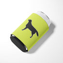 Black Labrador Retriever Checkerboard Green Can or Bottle Hugger BB3808CC