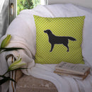 Black Labrador Retriever Checkerboard Green Throw Pillow - 14x14 Decorative Pillow – Art for Your Home & Patio BB3808PW1414