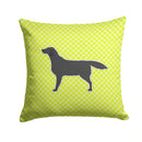 Black Labrador Retriever Checkerboard Green Throw Pillow - 14x14 Decorative Pillow – Art for Your Home & Patio BB3808PW1414