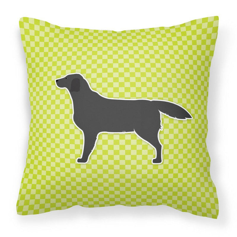 Black Labrador Retriever Checkerboard Green Fabric Decorative Pillow BB3808PW1818