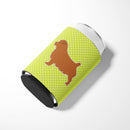 Norfolk Terrier Checkerboard Green Can or Bottle Hugger Cooler Sleeve for Standard 12 oz Cans, Insulated Foam Beer & Soda Can Hugger Reusable