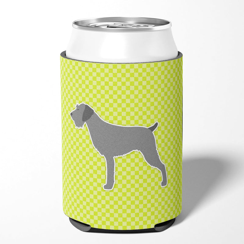 German Wirehaired Pointer Checkerboard Green Can or Bottle Hugger BB3811CC