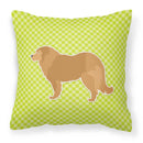 Caucasian Shepherd Dog Checkerboard Green Decorative Throw Pillow 18x18 Indoor Outdoor Accent Cushion, Fabric Cover with Insert for Sofa, Bed, Porch & Living Room