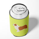 Australian Shepherd Dog Checkerboard Green Can or Bottle Hugger Cooler Sleeve for Standard 12 oz Cans, Insulated Foam Beer & Soda Can Hugger Reusable