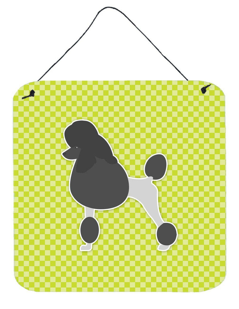 Poodle Checkerboard Green Wall or Door Hanging Prints BB3839DS66