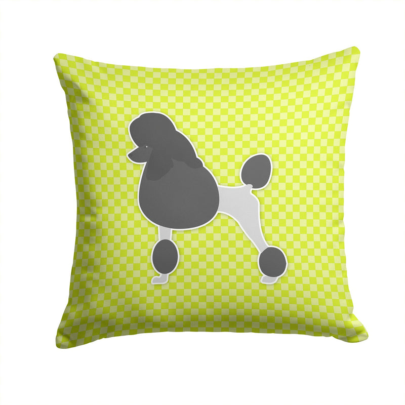 Poodle Checkerboard Green Fabric Decorative Pillow BB3839PW1414