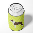 Boston Terrier Checkerboard Green Can or Bottle Hugger BB3844CC