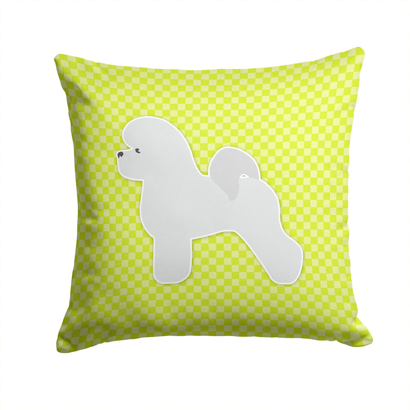 Bichon Frise Checkerboard Green Fabric Decorative Pillow BB3845PW1414