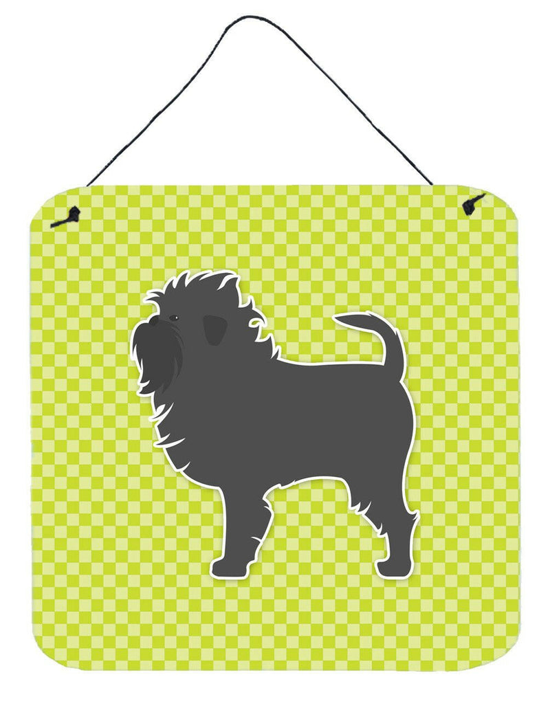 Affenpinscher Checkerboard Green Wall or Door Hanging Prints BB3848DS66