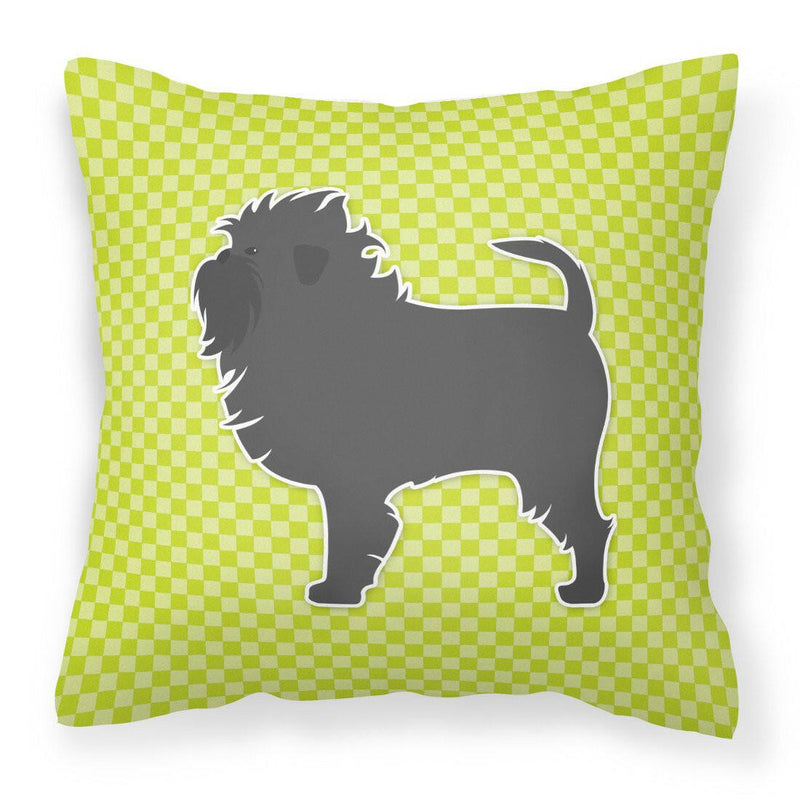 Affenpinscher Checkerboard Green Fabric Decorative Pillow BB3848PW1818