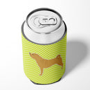 Shar Pei Checkerboard Green Can or Bottle Hugger Cooler Sleeve for Standard 12 oz Cans, Insulated Foam Beer & Soda Can Hugger Reusable