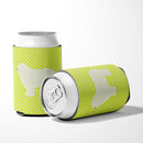 Komondor Checkerboard Green Can or Bottle Hugger Cooler Sleeve for Standard 12 oz Cans, Insulated Foam Beer & Soda Can Hugger Reusable