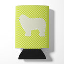 Komondor Checkerboard Green Can or Bottle Hugger Cooler Sleeve for Standard 12 oz Cans, Insulated Foam Beer & Soda Can Hugger Reusable