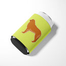 Leonberger Checkerboard Green Can or Bottle Hugger Cooler Sleeve for Standard 12 oz Cans, Insulated Foam Beer & Soda Can Hugger Reusable