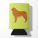 Leonberger Checkerboard Green Can or Bottle Hugger Cooler Sleeve for Standard 12 oz Cans, Insulated Foam Beer & Soda Can Hugger Reusable