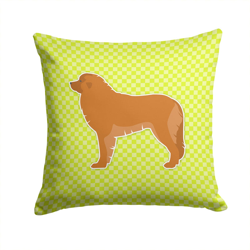 Leonberger Checkerboard Green Fabric Decorative Pillow BB3858PW1414