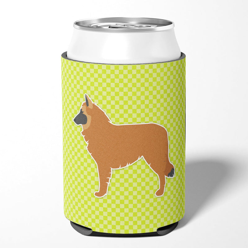 Belgian Shepherd Checkerboard Green Can or Bottle Hugger BB3861CC