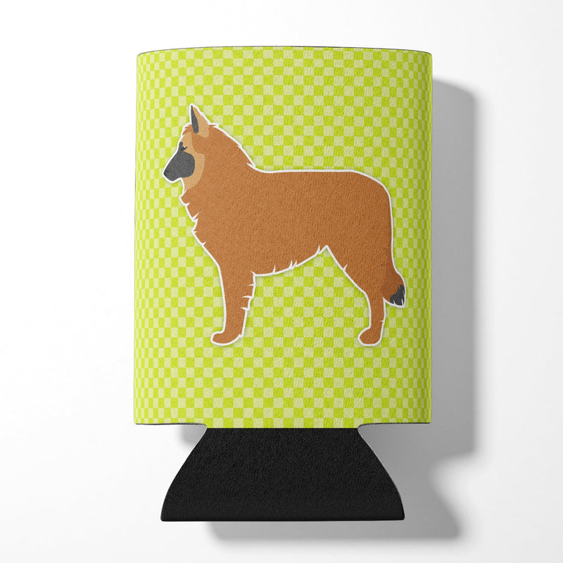 Belgian Shepherd Checkerboard Green Can or Bottle Hugger BB3861CC