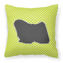 Puli Checkerboard Green Decorative Throw Pillow 18x18 Indoor Outdoor Accent Cushion, Fabric Cover with Insert for Sofa, Bed, Porch & Living Room