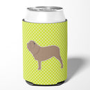 Neapolitan Mastiff Checkerboard Green Can or Bottle Hugger Cooler Sleeve for Standard 12 oz Cans, Insulated Foam Beer & Soda Can Hugger Reusable