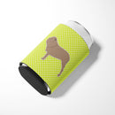 Neapolitan Mastiff Checkerboard Green Can or Bottle Hugger Cooler Sleeve for Standard 12 oz Cans, Insulated Foam Beer & Soda Can Hugger Reusable