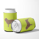 Neapolitan Mastiff Checkerboard Green Can or Bottle Hugger Cooler Sleeve for Standard 12 oz Cans, Insulated Foam Beer & Soda Can Hugger Reusable