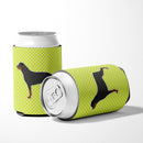 Rottweiler Checkerboard Green Can or Bottle Hugger Cooler Sleeve for Standard 12 oz Cans, Insulated Foam Beer & Soda Can Hugger Reusable