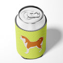 Akita Checkerboard Green Can or Bottle Hugger BB3872CC