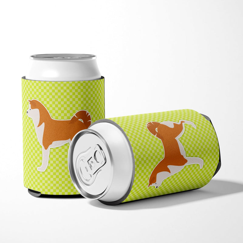 Akita Checkerboard Green Can or Bottle Hugger BB3872CC